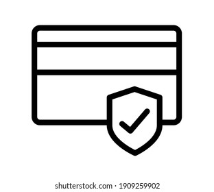 sichere Kreditkartentransaktion einzeln auf einem Symbol mit Rahmenstil