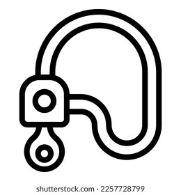 Sicherer Radsperrsymbol-Umriss-Vektorgrafik. Sportschutz. Schlüsselrad