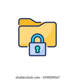 Secure Data Folder icon in vector. Logotype