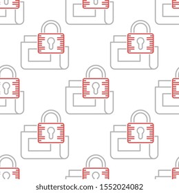 Secure data folder seamless pattern design, Repeat textile design. Fabric print.