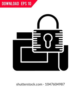 Secure data folder vector icon