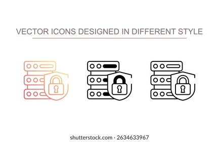 Secure Data icon design with white background stock illustration