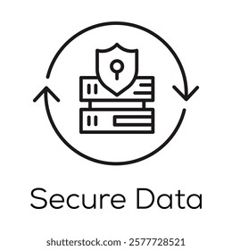 Secure Data Icon – Representing Data Protection and Encryption for Privacy and Security