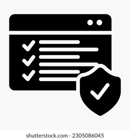 Secure data icon in solid style, use for website mobile app presentation