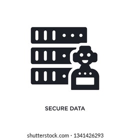 secure data isolated icon. simple element illustration from artificial intelligence concept icons. secure data editable logo sign symbol design on white background. can be use for web and mobile