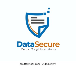 secure data line secure protect guard logo template illustration
