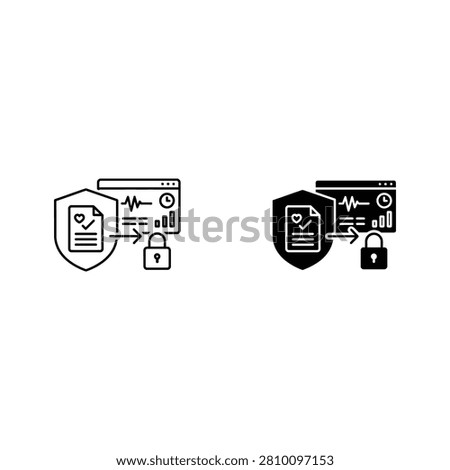 Secure data protection with encryption and secure access icons protection encryption