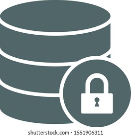 Secure database icon. Vector illustration