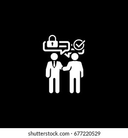 Secure Deal Icon. Flat Design. Business Concept Isolated Illustration.
