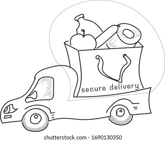 secure delivery, image can be used as icon or illustration of transportation or delivery of products