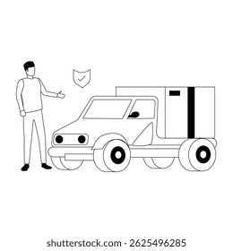 Secure Delivery service Vector illustration which can easily modify or edit


