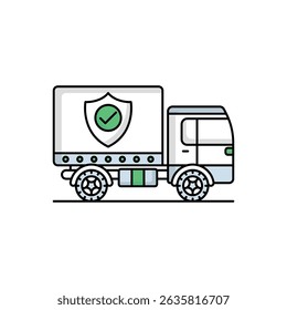 Secure Delivery Truck Icon – Safe Shipping and Logistic Protection Symbol