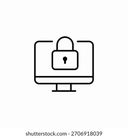 Vector de signo de icono de pantalla de escritorio seguro