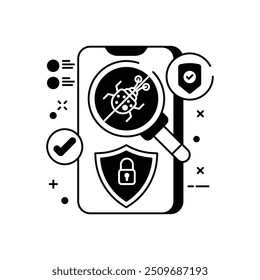 Secure Device Glyph Icon, Vector illustration