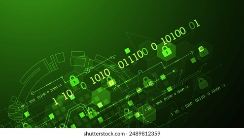 Fondo digital seguro. Virtual confidencial, protección de programación. Vector dibujado a mano.