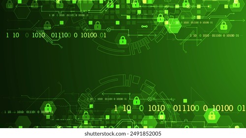 Fondo digital seguro. Virtual confidencial, protección de programación. Vector dibujado a mano.