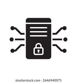 Secure Digital Document Icon Vector With Lock Symbol For Encrypted File And Data Protection Confidential Information And Cybersecurity Graphic Design