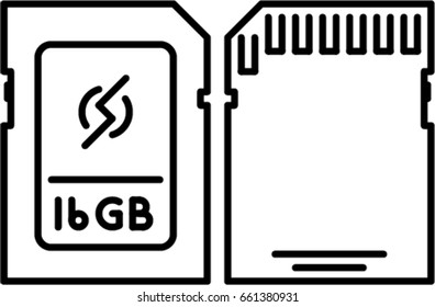 Secure Digital Memory Card outline icon