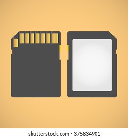 Secure Digital. SD memory stick. Blank template. Business identity mock up. Vector illustration.
