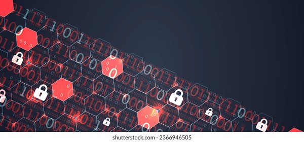 Espacio digital seguro. Confidencial virtual, protección de programación. Vector