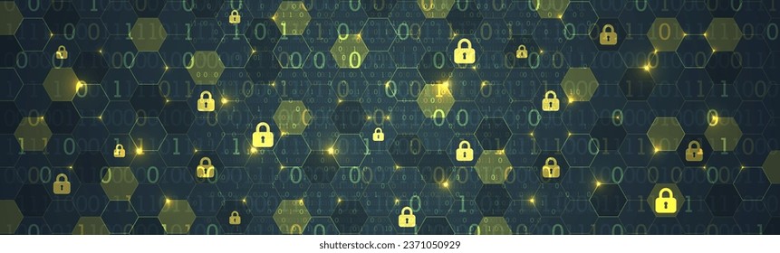Espacio digital seguro. Confidencial virtual, protección de programación. Vector