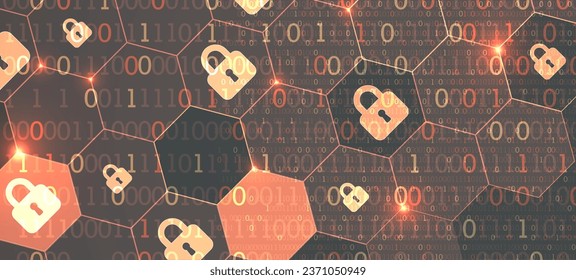 Espacio digital seguro. Confidencial virtual, protección de programación. Vector