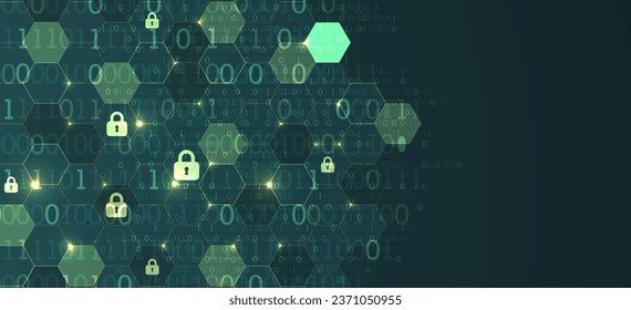 Espacio digital seguro. Confidencial virtual, protección de programación. Vector