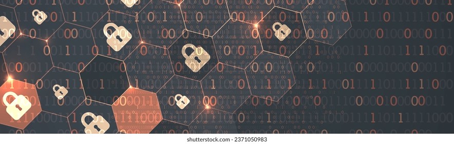 Espacio digital seguro. Confidencial virtual, protección de programación. Vector