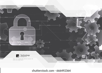 Secure digital space. Virtual confidential, structure point connection, programming protection, padlock scheme system, vector illustration