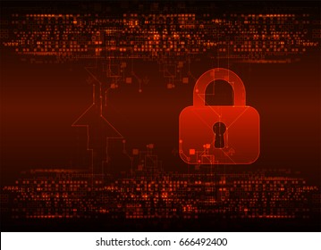 Secure digital space. Virtual confidential, structure point connection, programming protection, padlock scheme system, vector illustration