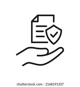 Secure document, file protection icon line style isolated. Vector illustration