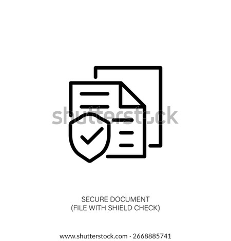 Secure Document File with Shield Check Icon