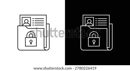 Secure Document Folder with Padlock Icon, Concept for Data Privacy and Confidentiality