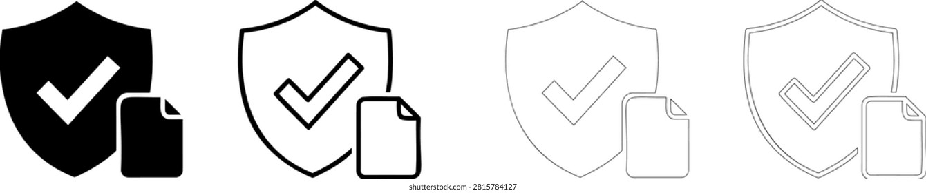 Secure document icon with checkmark and file Editable