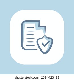 Secure Document Icon, freehand style icon