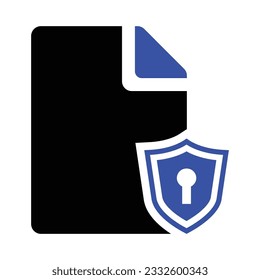 Secure Document Icon, Vector Graphics