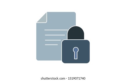Secure document icon vector, illustration logo template in trendy style. Can be used for many purposes.
