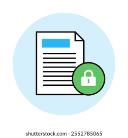 Secure Document – Locked File Representing Data Protection and Privacy