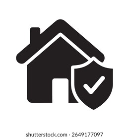 Secure document protection icon with a file and shield checkmark representing a verified confidential agreement and private data safety vector solid glyph icon