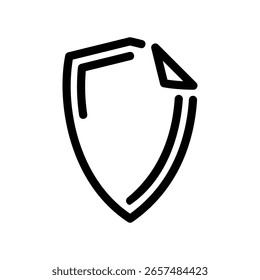Secure Document Symbol with a Folded Corner in Shield Shape