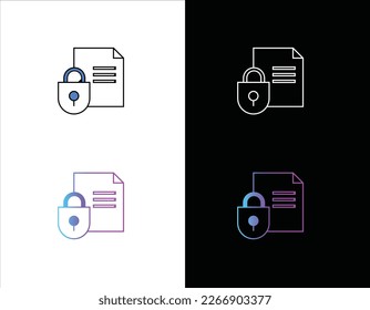 Secure document vector icon, Document security icon