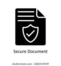 Secure Document vector  Solid Design illustration. Symbol on White background EPS 10 File 