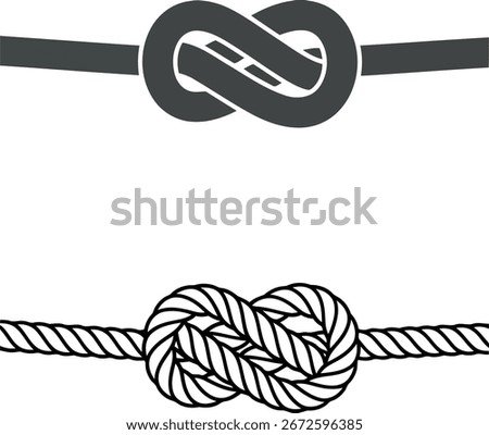 Secure double figure eight knot maritime marine nautical symbol vector vector