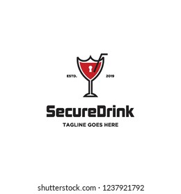 secure drink logo icon vector