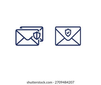 Secure email communication with digital protection icons