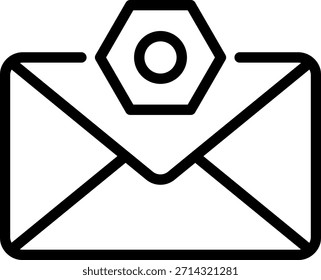 Icono de correo electrónico seguro: Símbolo de comunicación cifrado