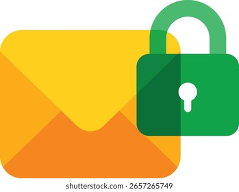 Icono de correo electrónico seguro – Vector de interfaz de usuario plana