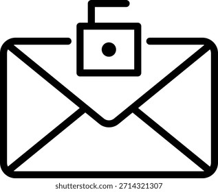 Icono de correo electrónico seguro con candado abierto