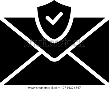 Secure Email Icon: Shield and Checkmark on Envelope