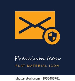 Secure Email premium material ui ux isolated vector icon in navy blue and orange colors